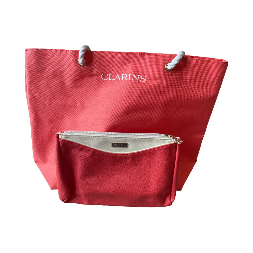 Clarins Beach Bag and Makeup Bag