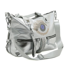 Load image into Gallery viewer, Glamorous Metallic Hobo Bag with Eye design