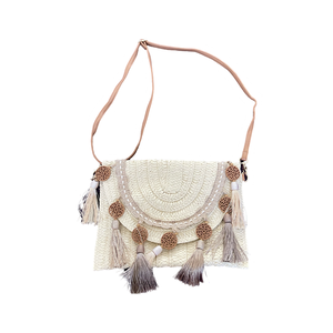 Tassels Beige Straw Bag