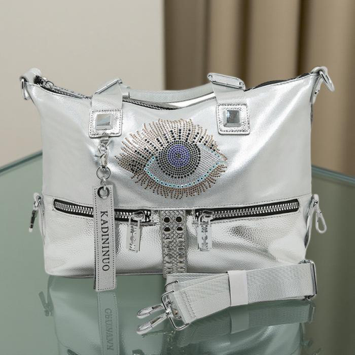 Glamorous Metallic Hobo Bag with Eye design