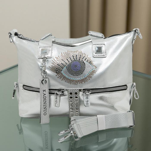 Glamorous Metallic Hobo Bag with Eye design