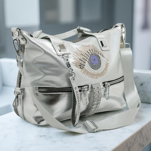 Glamorous Metallic Hobo Bag with Eye design
