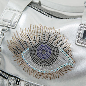 Glamorous Metallic Hobo Bag with Eye design