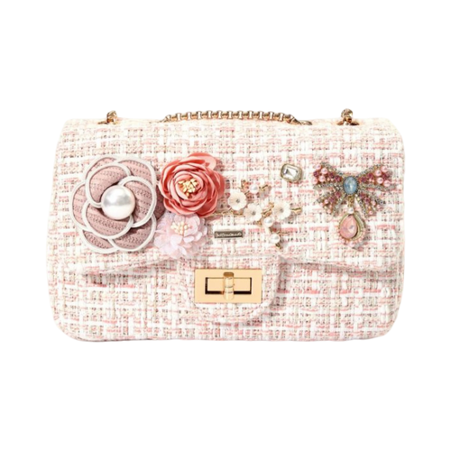 Chic Pink Tweed Bag