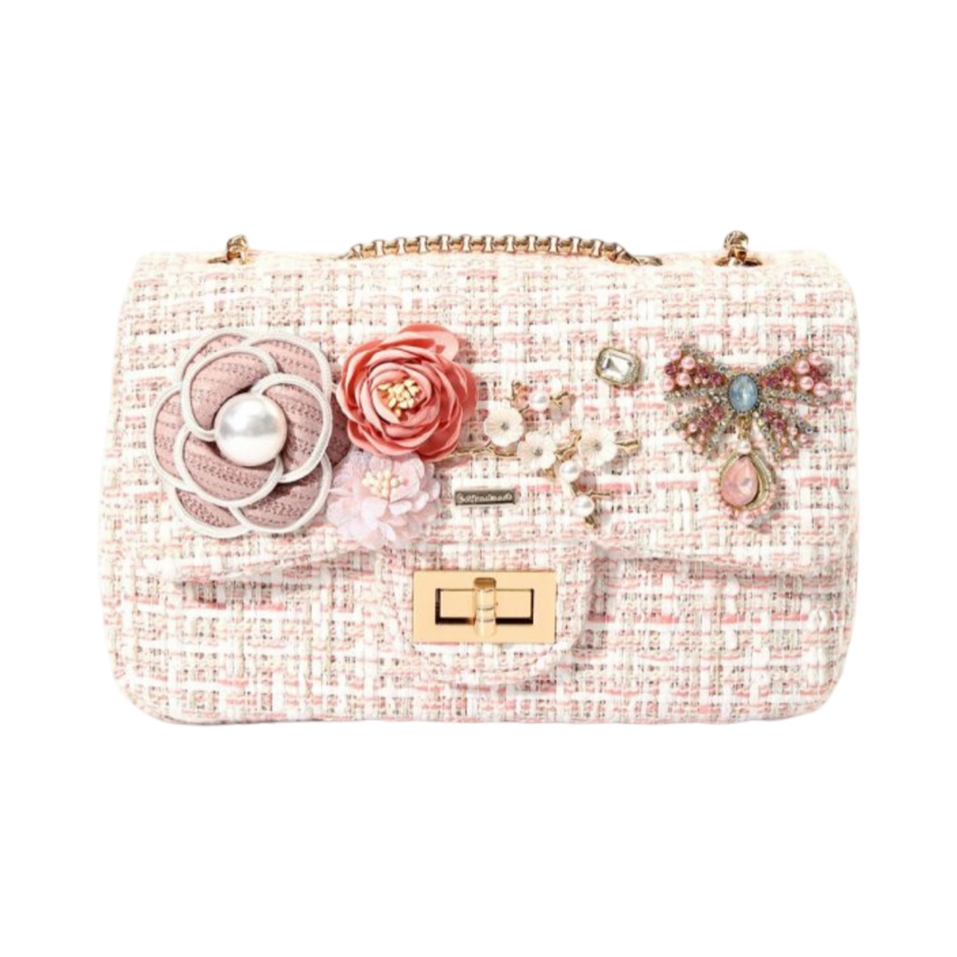 Chic Pink Tweed Bag