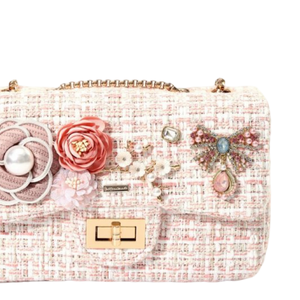 Chic Pink Tweed Bag