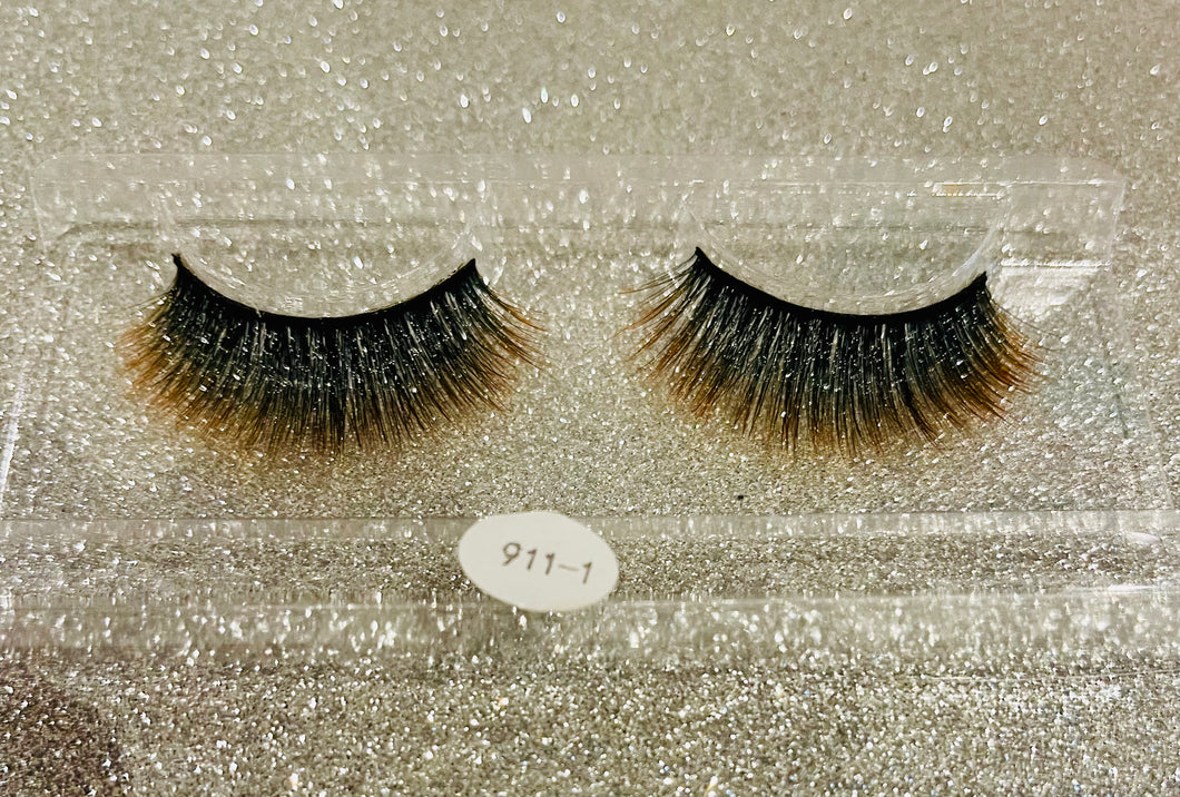 Hello Pretty Lashes Silk Ombre Brown Tips 911-1