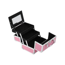 Load image into Gallery viewer, LaRoc Pink Vanity Case With Mirror