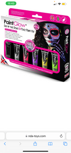 Paint Glow Day of the dead Neon  UV face paint kit